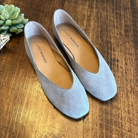 Lucky Brand | Alba Skimmer D'Orsay Flats - Metallic Pewter, Size 7 - Picture 2 of 7
